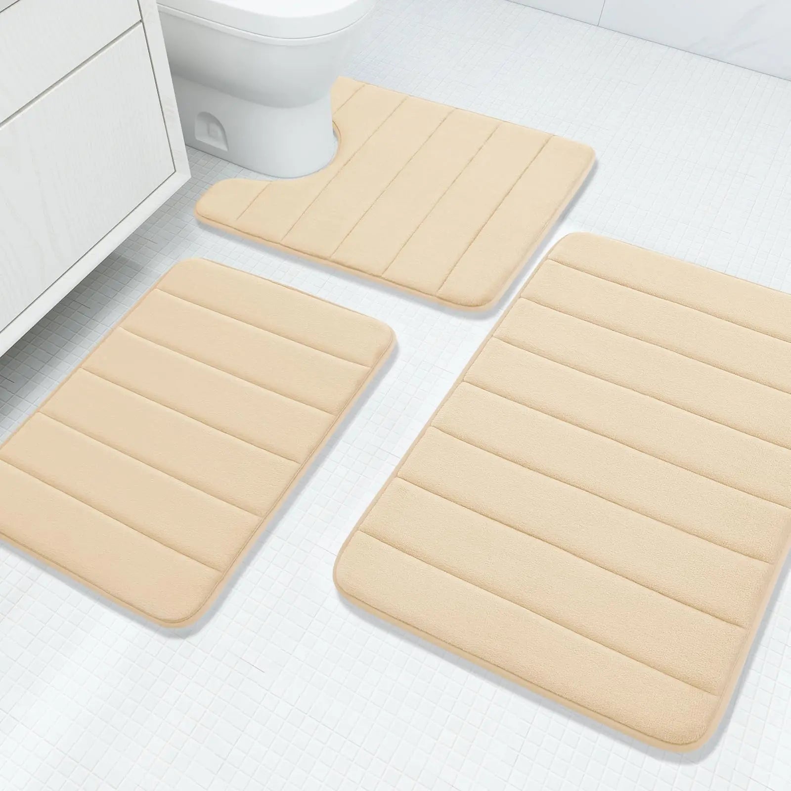 Slumblr® Velvet Memory Foam Bathroom Rug Set (3 Pcs) Slumblr